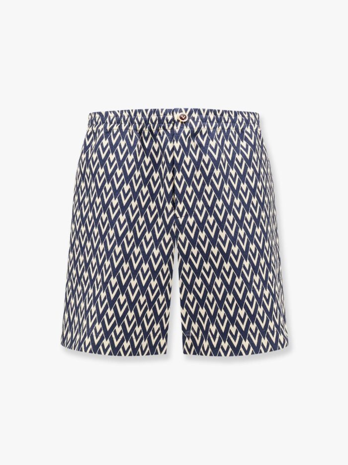 Valentino Garavani Linen Bermuda Shorts With Toute La V Motif