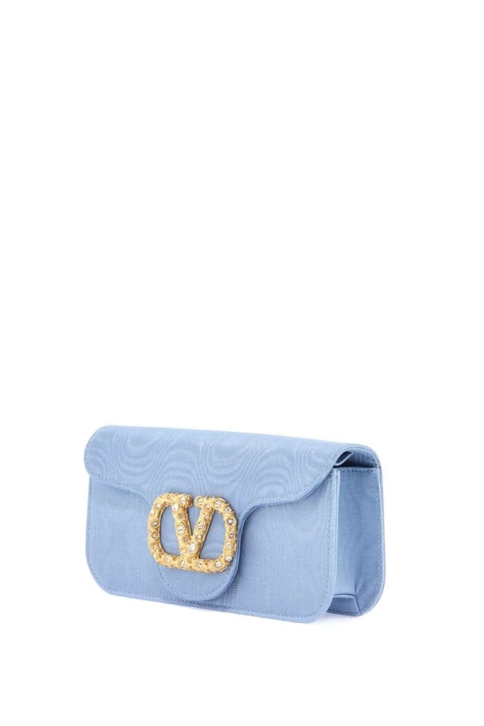 VALENTINO GARAVANI Loc Clutch In Moire Fabric