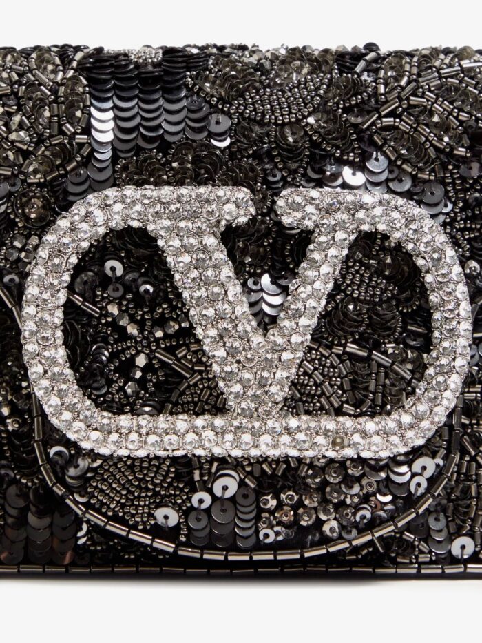 Valentino Garavani Loco' Embroidered Satin Crossbody Bag