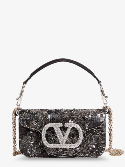 Valentino Garavani Loco' Embroidered Satin Crossbody Bag