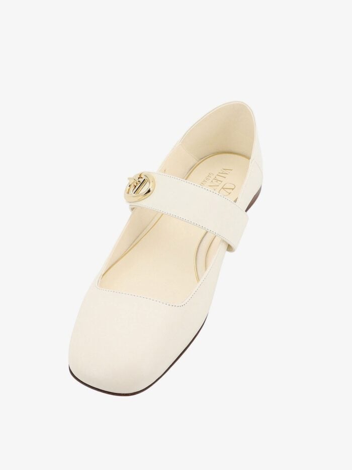 Valentino Garavani Mary-jane Leather Ballerinas With Vlogo Signature