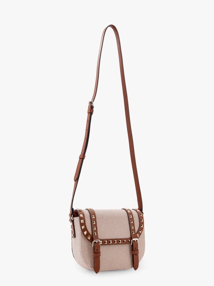 Valentino Garavani Messenger Rockstud Fabric And Leather Shoulder Bag