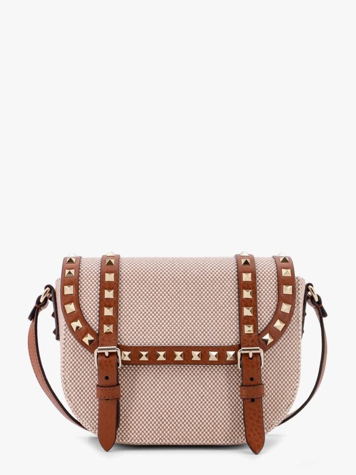 Valentino Garavani Messenger Rockstud Fabric And Leather Shoulder Bag