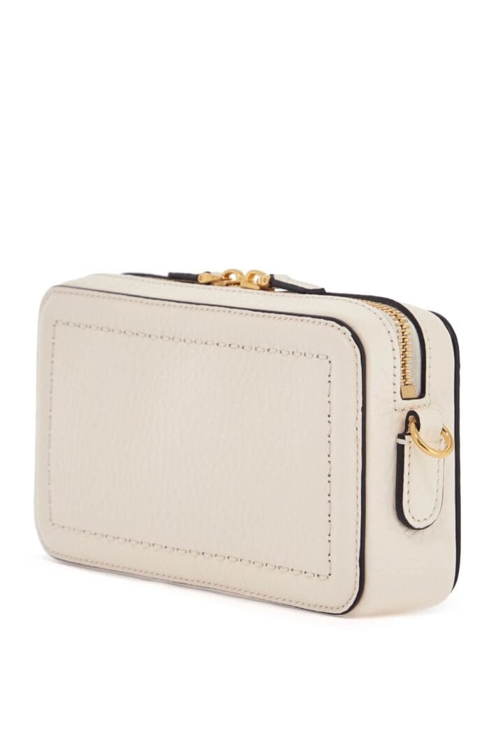 VALENTINO GARAVANI Mini Camera Case In Ivory Leather With Adjustable Strap And Golden Details