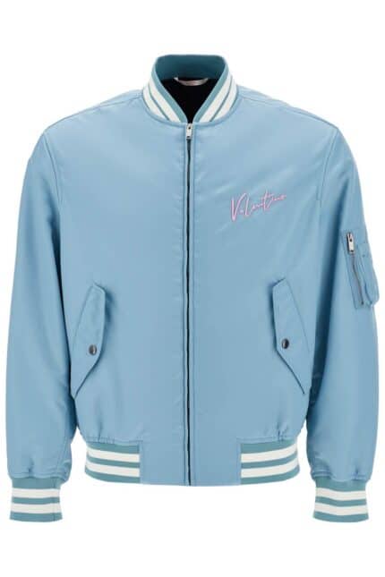 VALENTINO GARAVANI Nylon Bomber Jacket With Embroidery And Print.