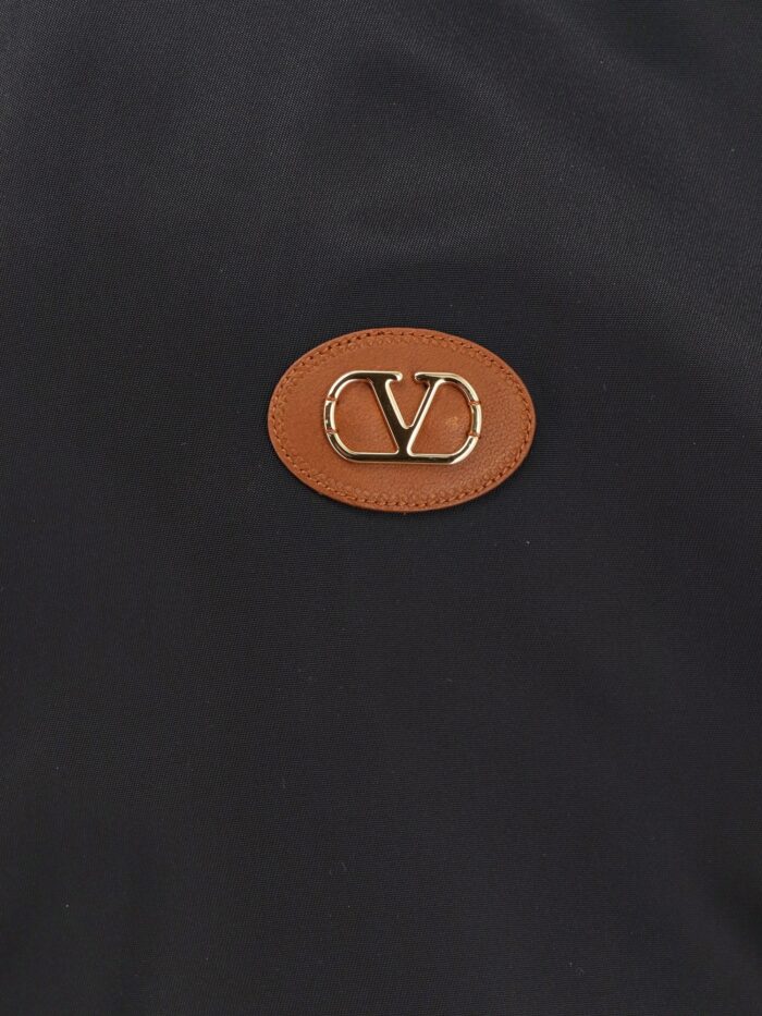 Valentino Garavani Nylon Bomber With Leather Patch And Vlogo Detail