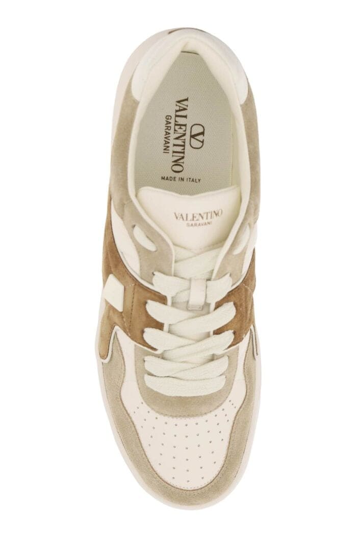 Valentino Garavani One Stud Crust And Nappa Leather Sneakers