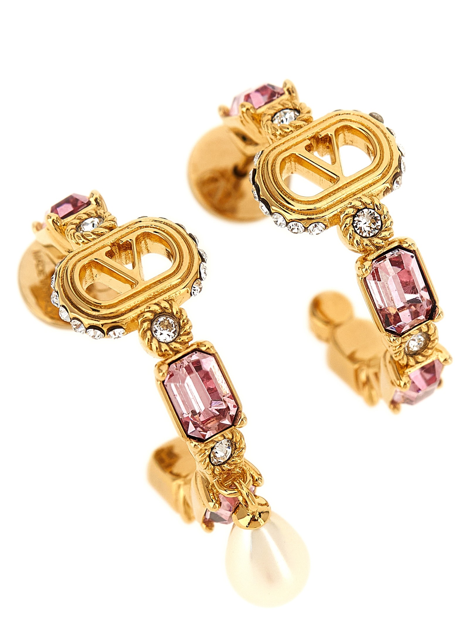 Valentino Garavani 'Ovalette' Earrings With Rhinestones