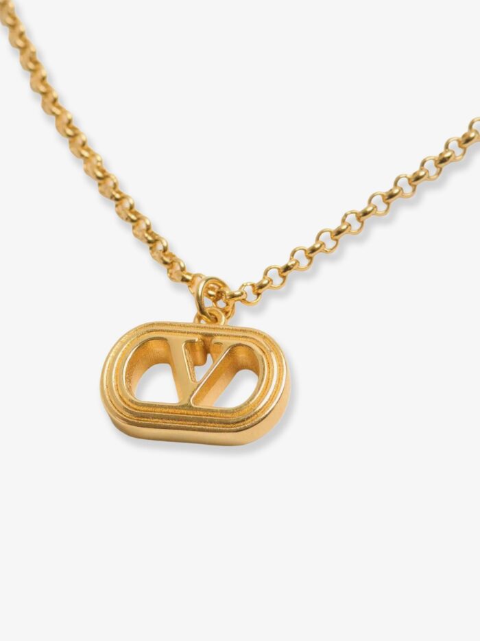 Valentino Garavani Ovalette Metal Necklace With Golden Finish