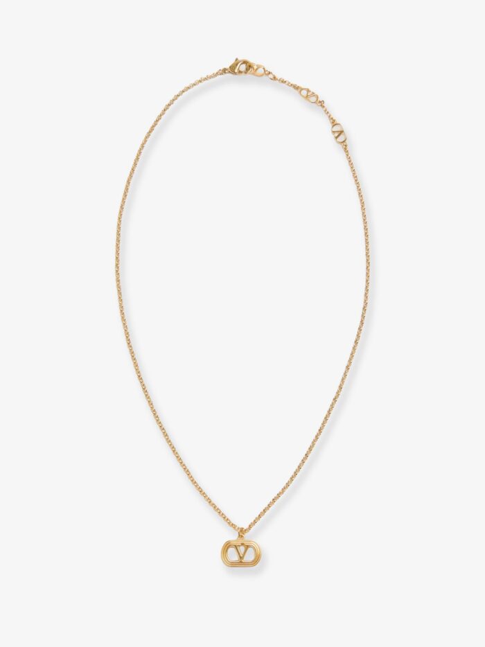 Valentino Garavani Ovalette Metal Necklace With Golden Finish