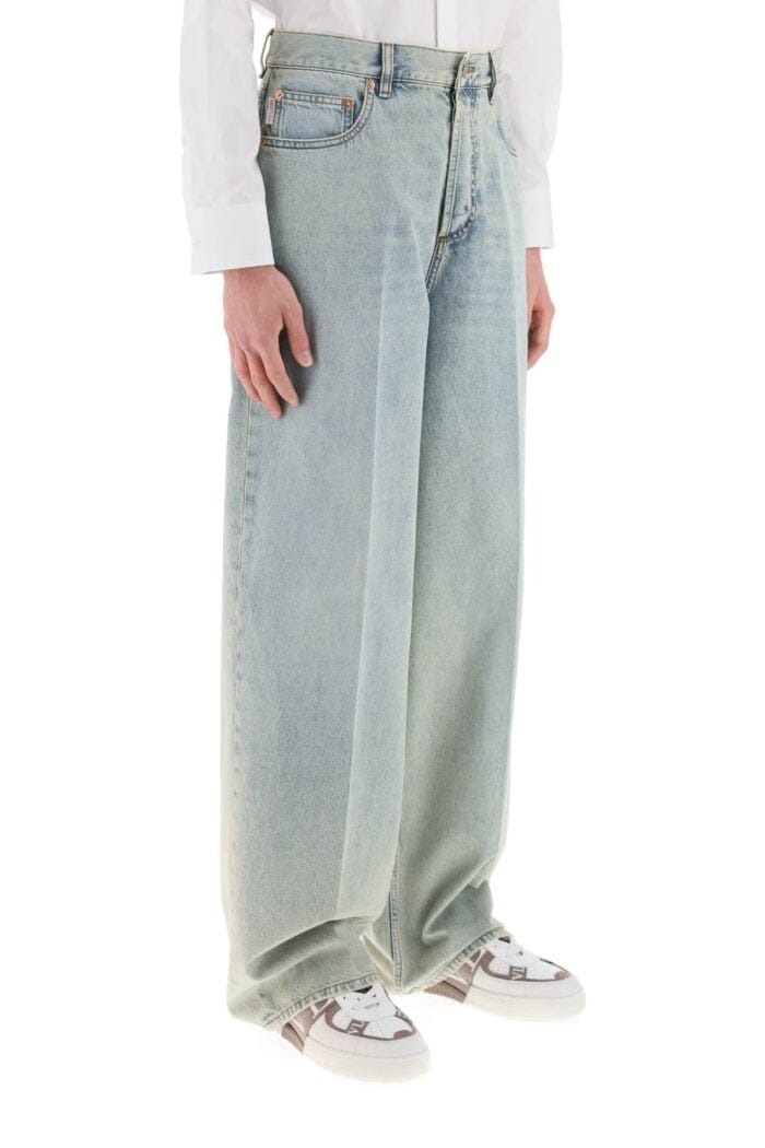 VALENTINO GARAVANI Oversized Jeans With V Detail