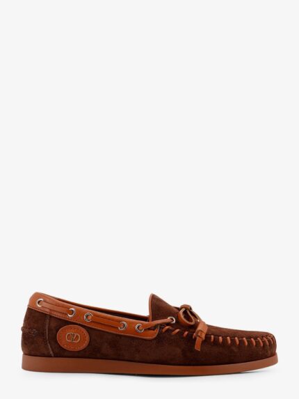 Valentino Garavani Palm Avenue Leather And Suede Boat Shoe