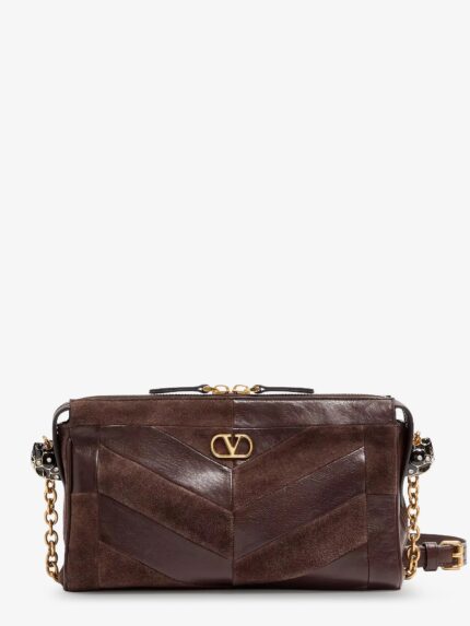 Valentino Garavani Panthea Suede And Leather Crossbody Bag