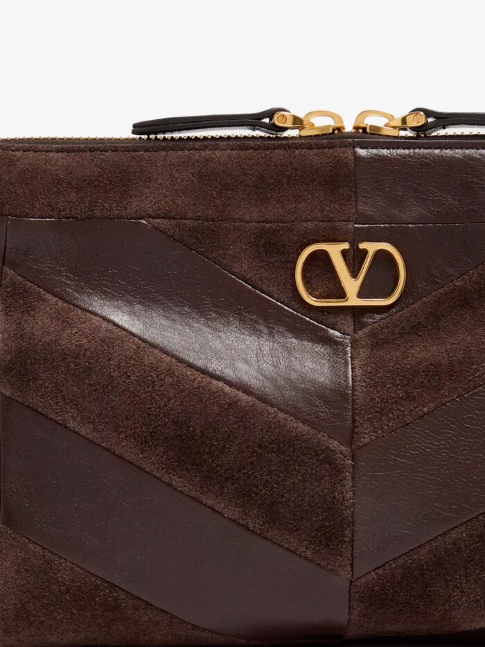 Valentino Garavani Panthea Suede And Leather Crossbody Bag