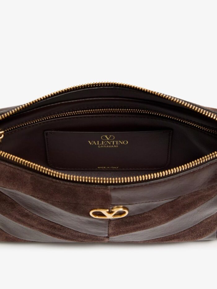 Valentino Garavani Panthea Suede And Leather Crossbody Bag