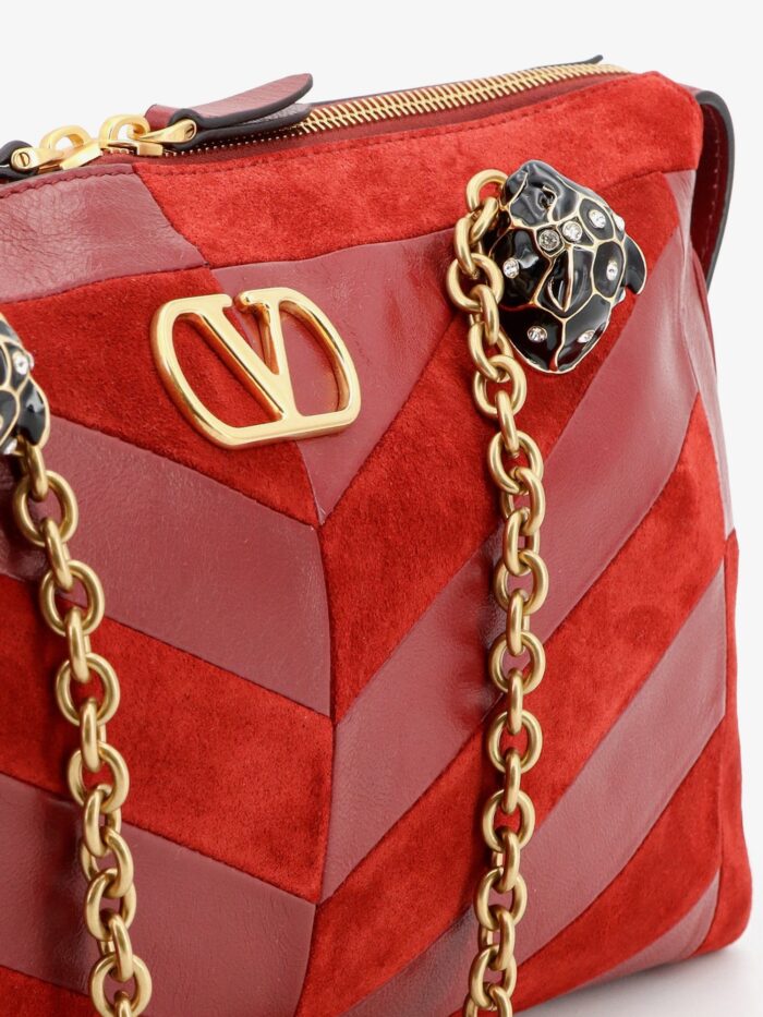 Valentino Garavani Panthea Suede And Leather Crossbody Bag