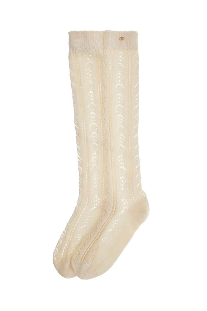 VALENTINO GARAVANI Perforated Cotton Socks For