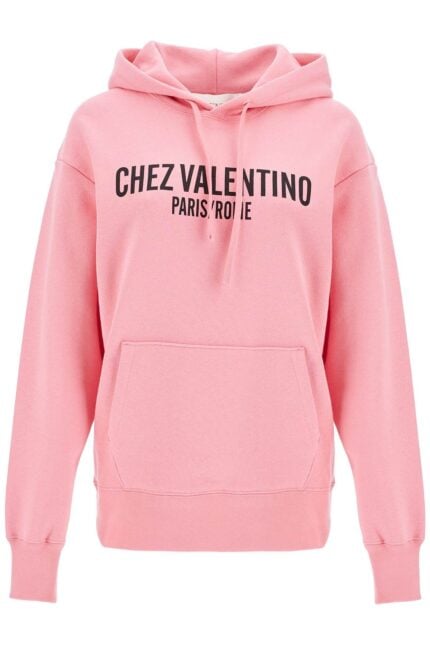 VALENTINO GARAVANI Pink Cotton Hoodie With Kangaroo Pocket