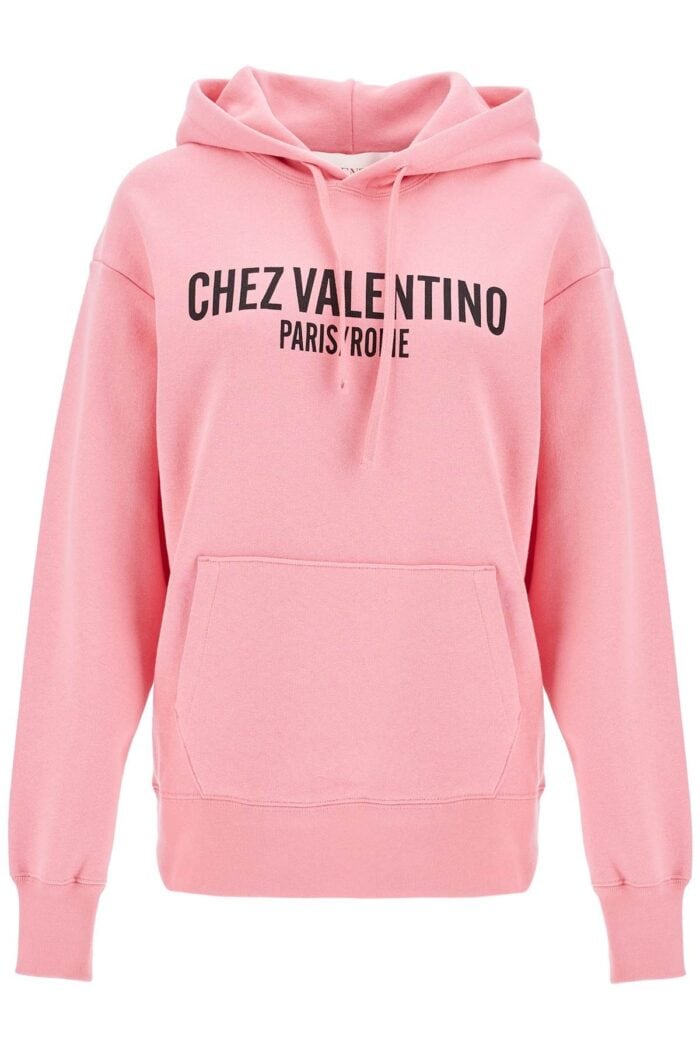 VALENTINO GARAVANI Pink Cotton Hoodie With Kangaroo Pocket