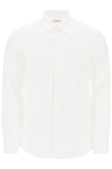 VALENTINO GARAVANI Poplin Shirt With Flower Patch Detail