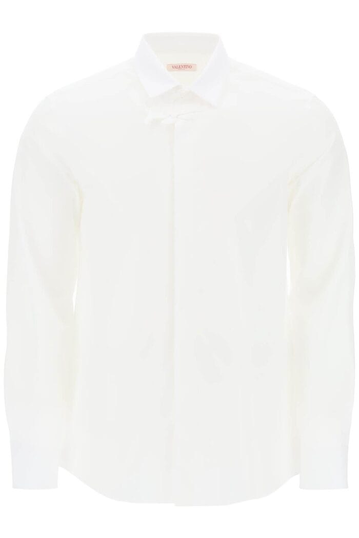 VALENTINO GARAVANI Poplin Shirt With Flower Patch Detail