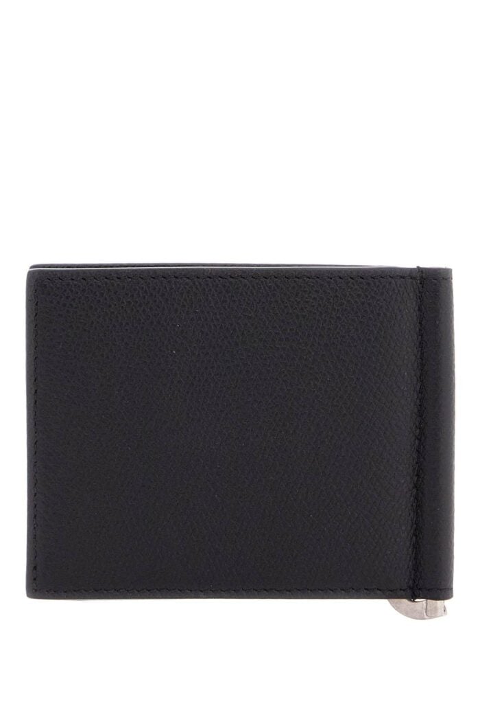 VALENTINO GARAVANI Portafoglio Uomo Bifold Pelle Nera Con Fessure Carte