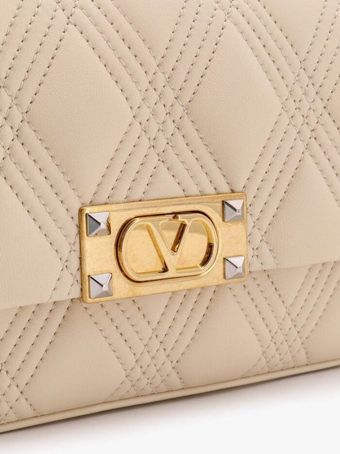 Valentino Garavani Quiltie 67 Leather Medium Shoulder Bag With Chain