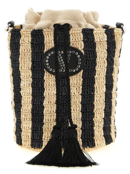 Valentino Garavani Raffia Small Bucket Bag
