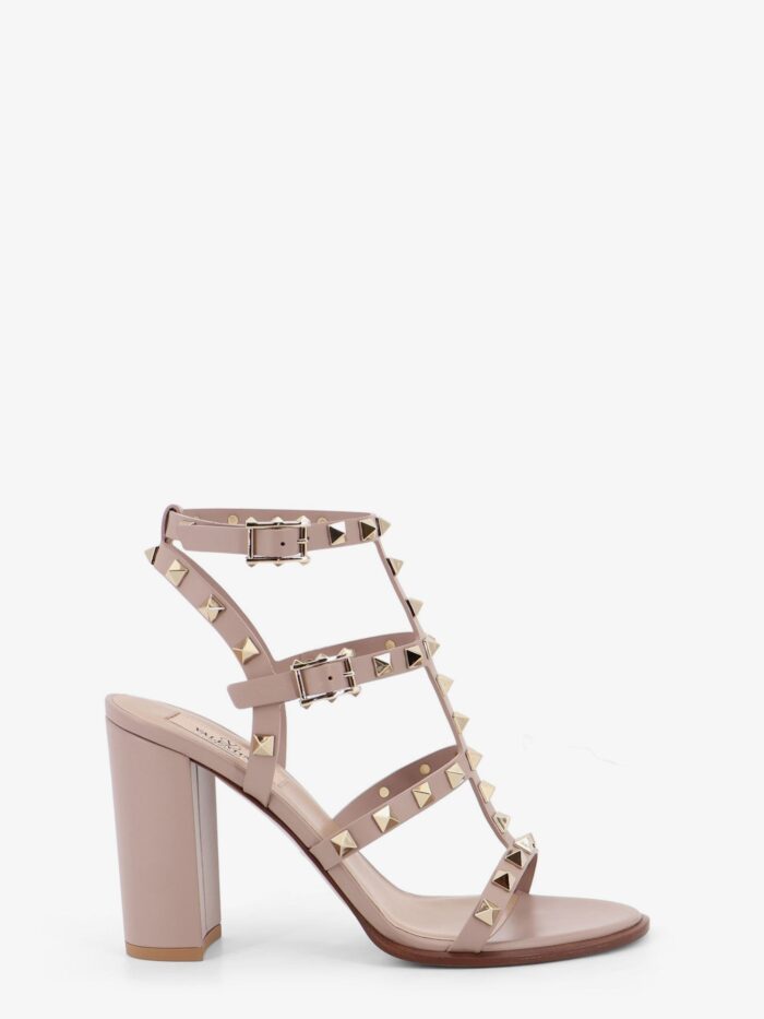 valentino garavani rockstud leather sandals with iconic all over studs Valentino Garavani Rockstud Leather Sandals With Iconic All-over Studs