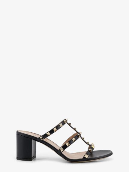 Valentino Garavani Rockstud Leather Sandals With Iconic Side Studs
