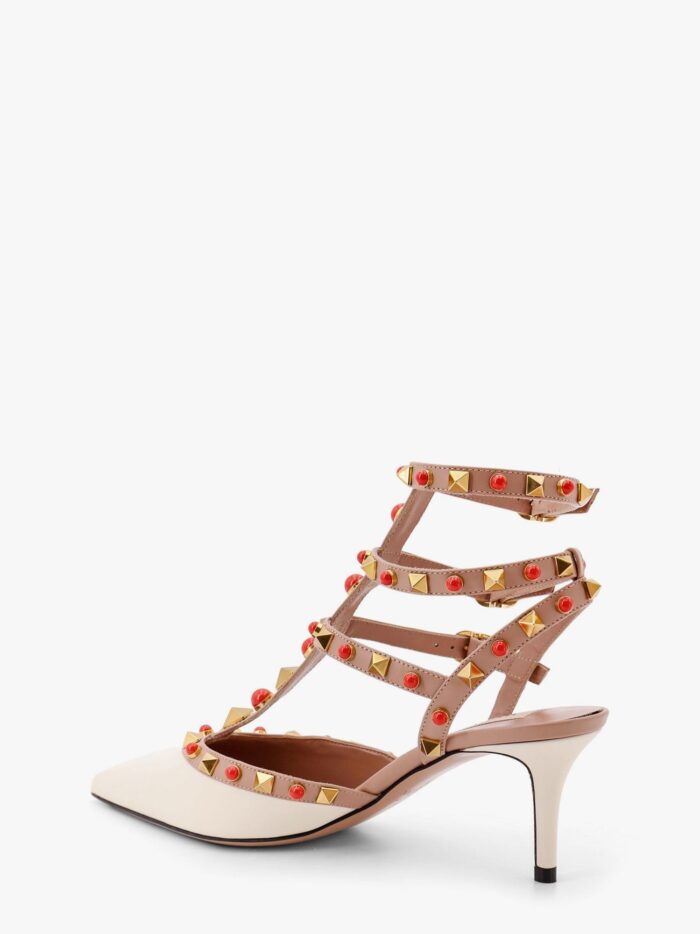Valentino Garavani Rockstud Leather Slingback With Cabochon Stones