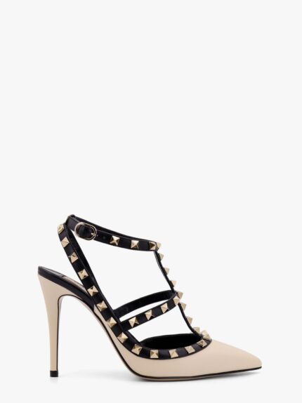 Valentino Garavani Rockstud Leather Slingback With Iconic Studs