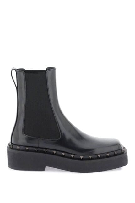 Valentino Garavani Rockstud M-way Leather Beatle Boots