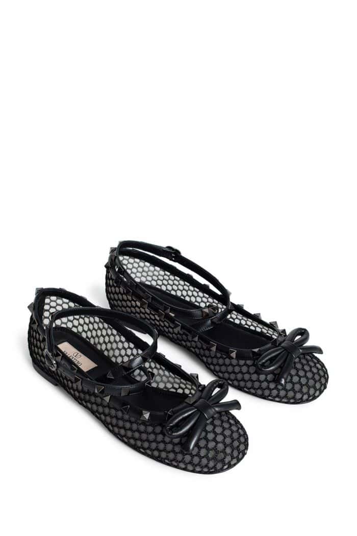 Valentino Garavani Rockstud Mesh Ballerinas