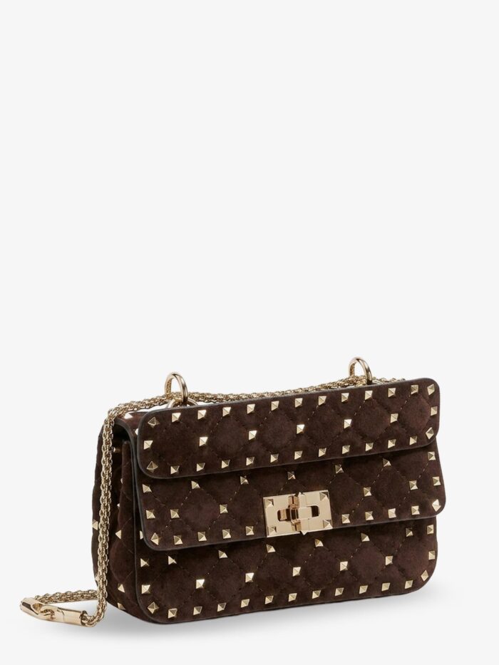 Valentino Garavani Rockstud Spike Suede Crossbody Bag With All-over Studs
