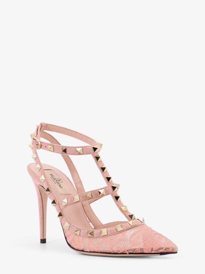 Valentino Garavani Rockstud Suede And Lace Pumps