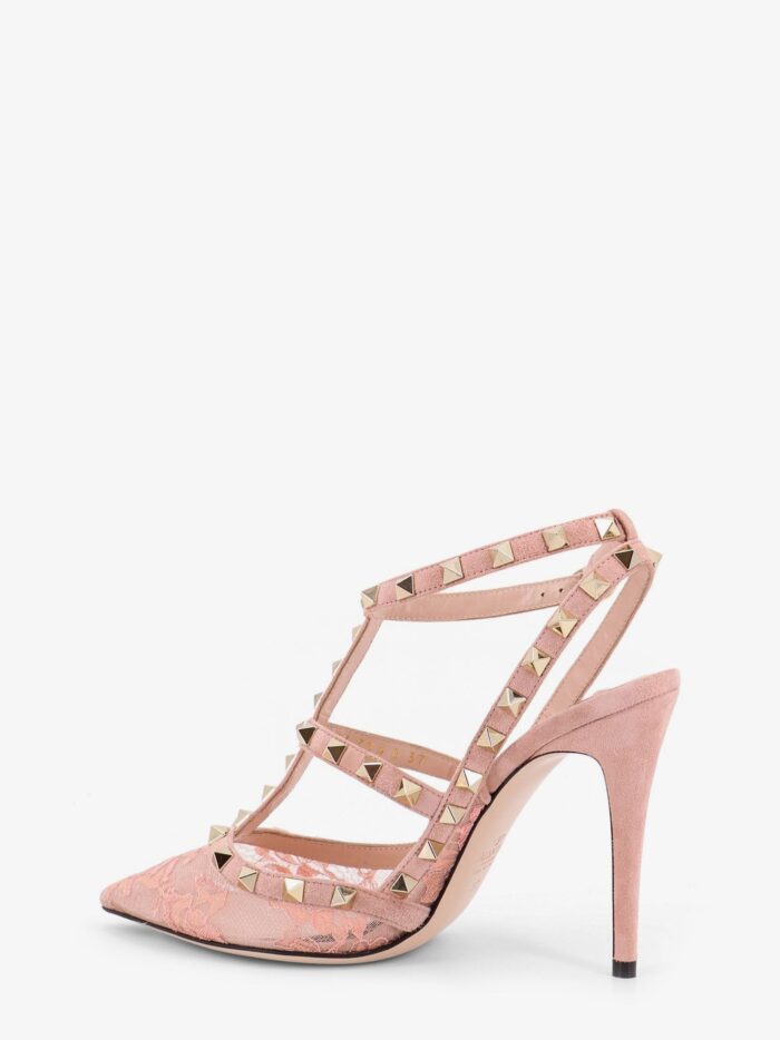Valentino Garavani Rockstud Suede And Lace Pumps