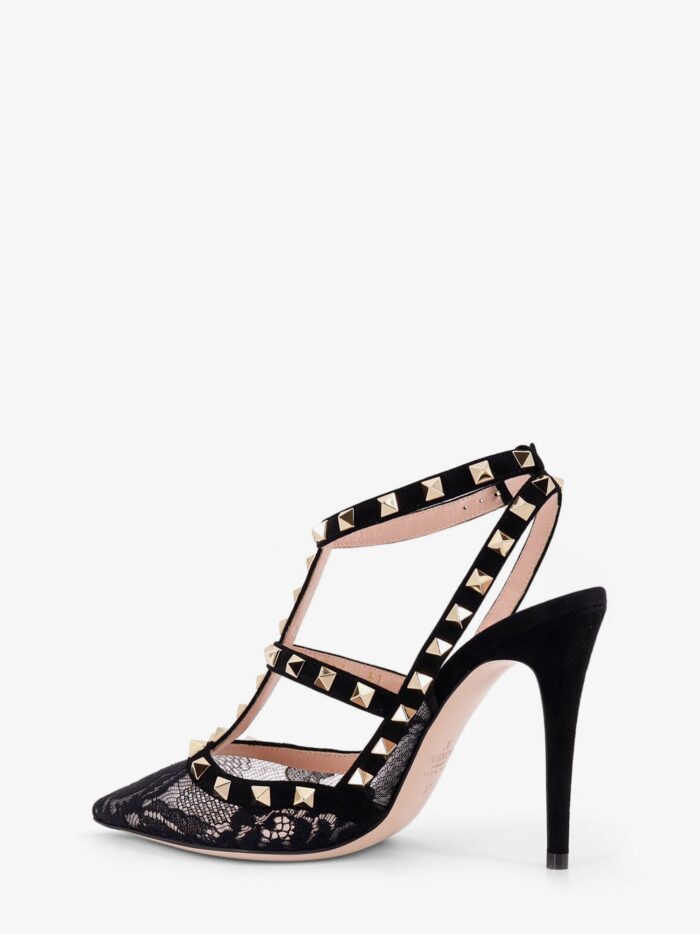 Valentino Garavani Rockstud Suede And Lace Pumps