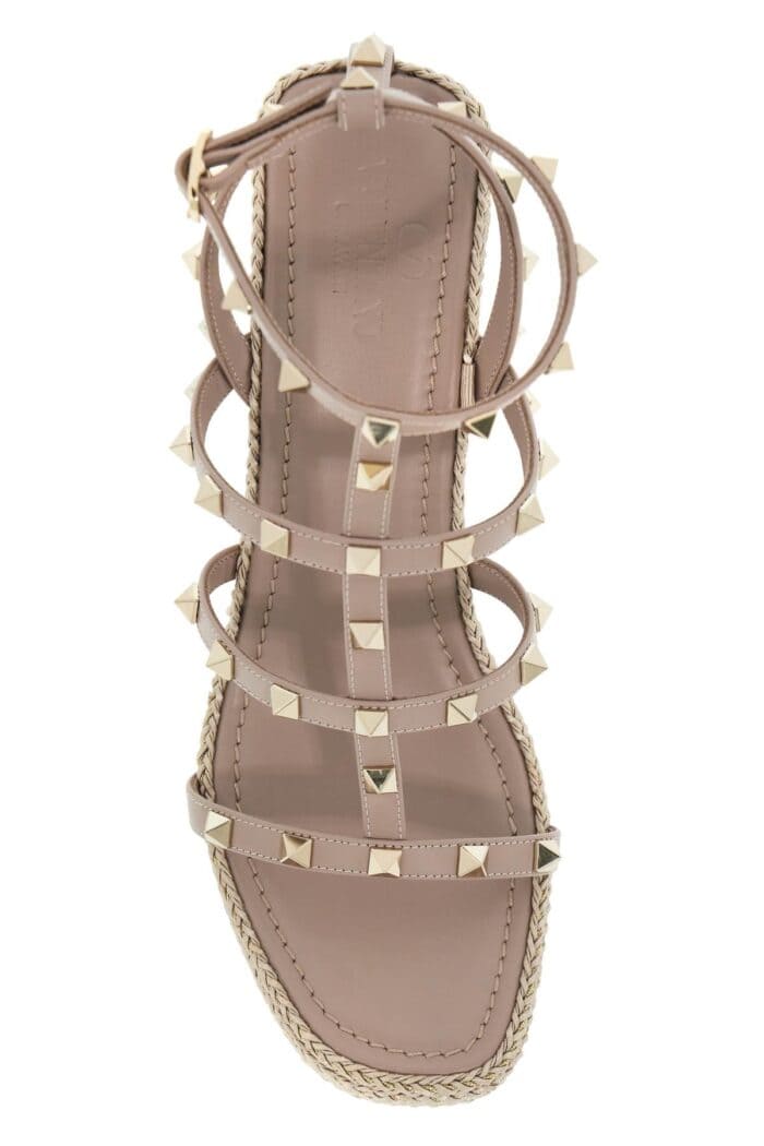 VALENTINO GARAVANI Rockstud Wedge Sand