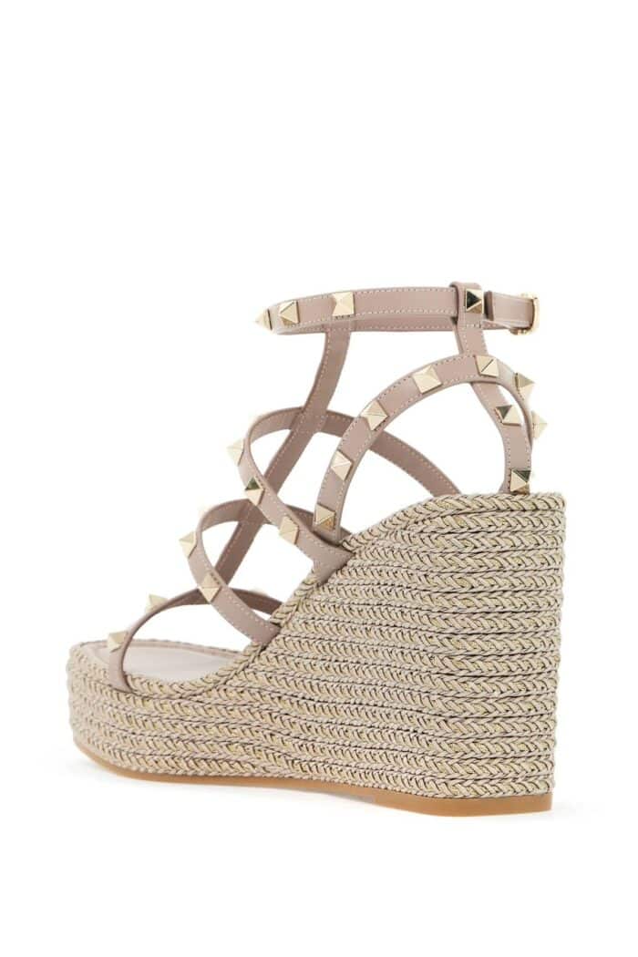 VALENTINO GARAVANI Rockstud Wedge Sand