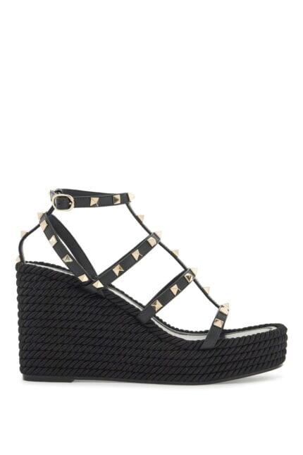 VALENTINO GARAVANI Rockstud Wedge Sand