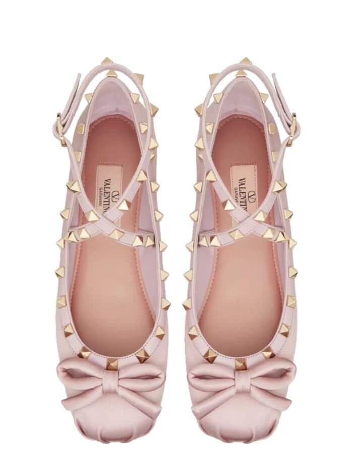 Valentino Garavani SATIN "ROCKSTUD" BALLERINA
