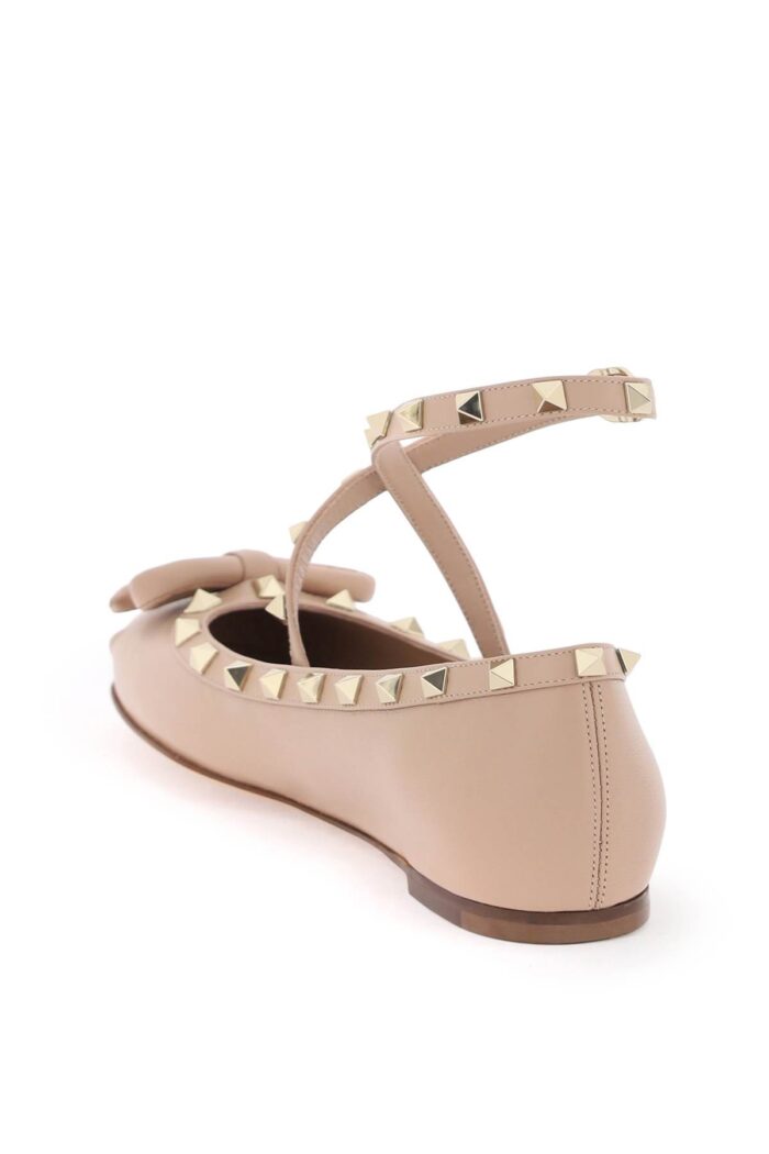 VALENTINO GARAVANI Silk Rockstud Ballet Flats