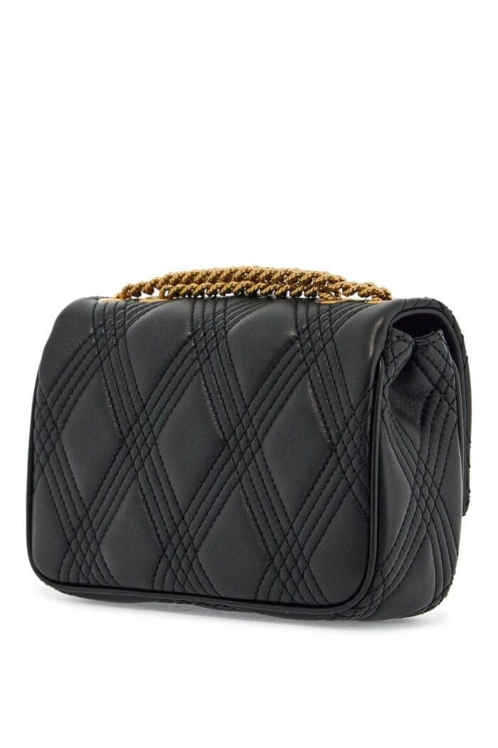 VALENTINO GARAVANI Small Black Quilted Shoulder Bag With Gold Chain