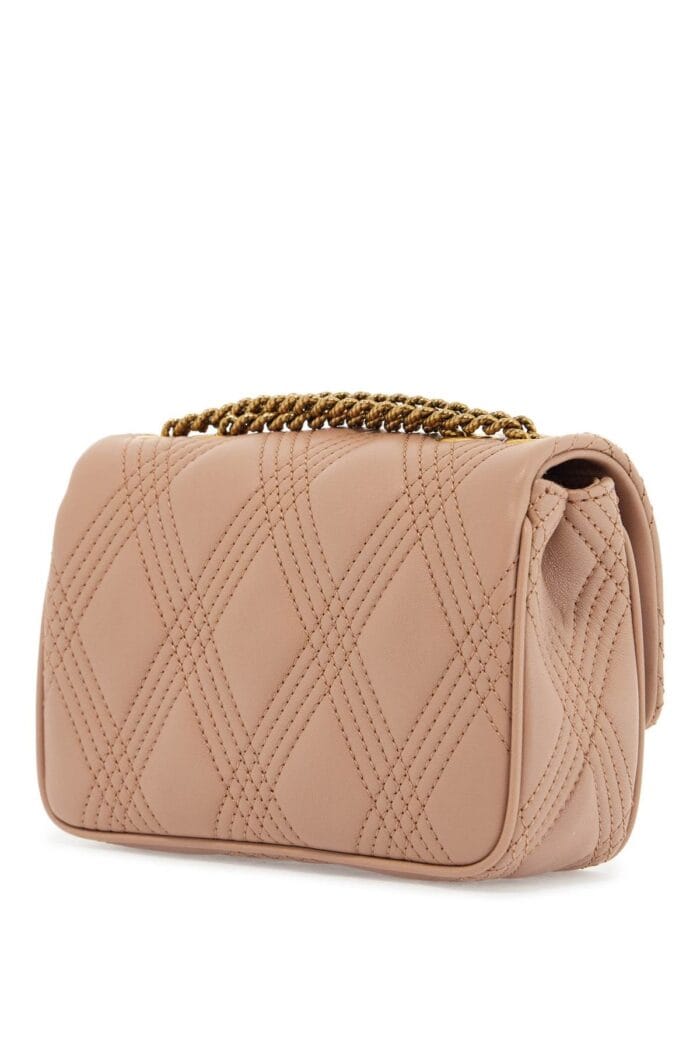 VALENTINO GARAVANI Small Shoulder Bag In Cinnamon Pink With Diamond Pattern