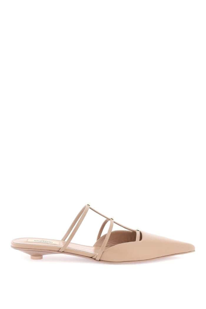 VALENTINO GARAVANI Smooth Leather Rockstud Wispy Mules