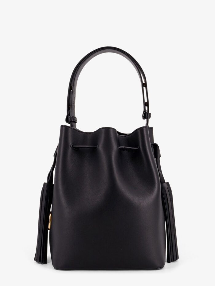 Valentino Garavani So Seau Leather Bucket Bag With Meatl Vlogo