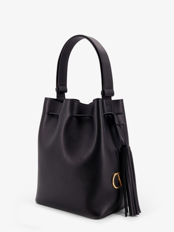 Valentino Garavani So Seau Leather Bucket Bag With Meatl Vlogo