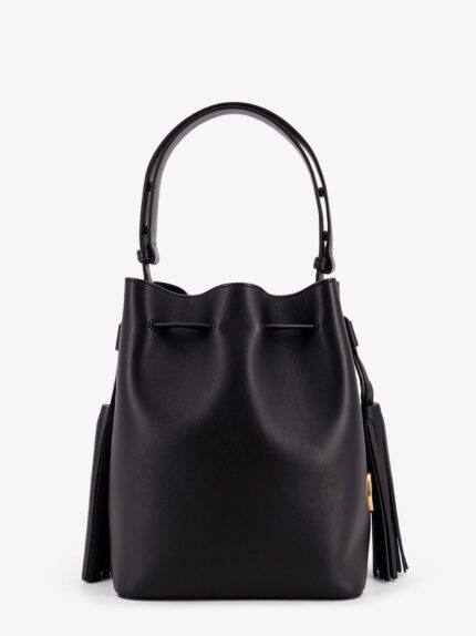 Valentino Garavani So Seau Leather Bucket Bag With Meatl Vlogo