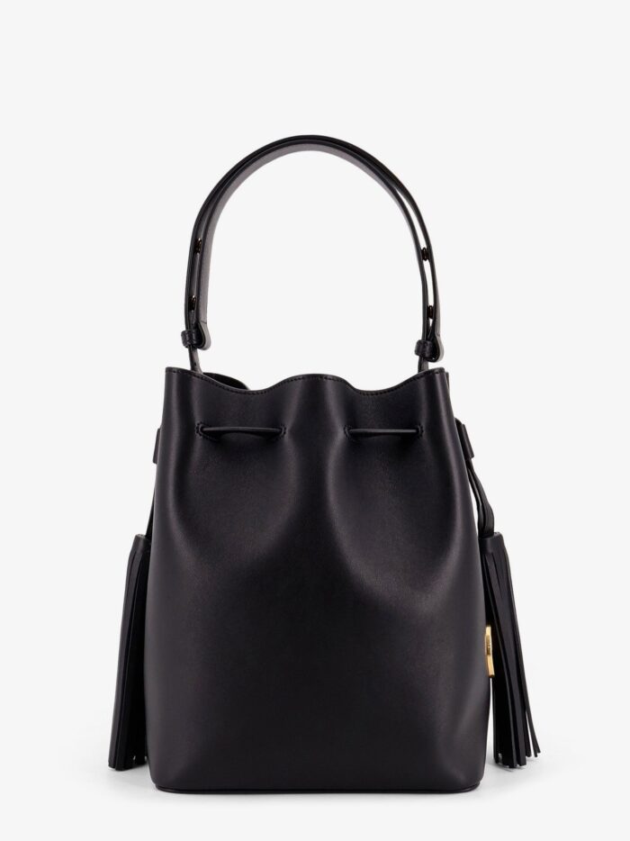 Valentino Garavani So Seau Leather Bucket Bag With Meatl Vlogo